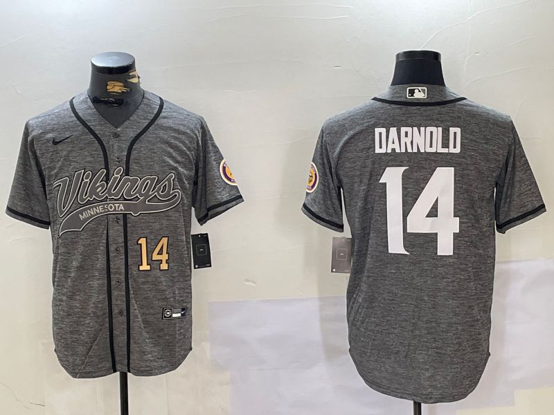 Men Minnesota Vikings #14 Darnold Grey Joint Name 2024 Nike Limited NFL Jersey style 2->indianapolis colts->NFL Jersey